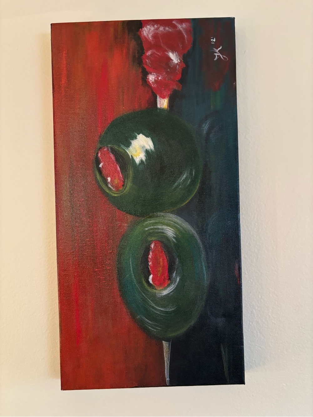Olives Martini Cocktail Art Painting Canvas Kitchen Bar Decor Signed Original